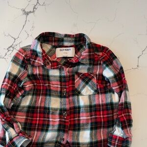 Old Navy Kids Checkered Button-Down Shirt - Red, Blue, and White